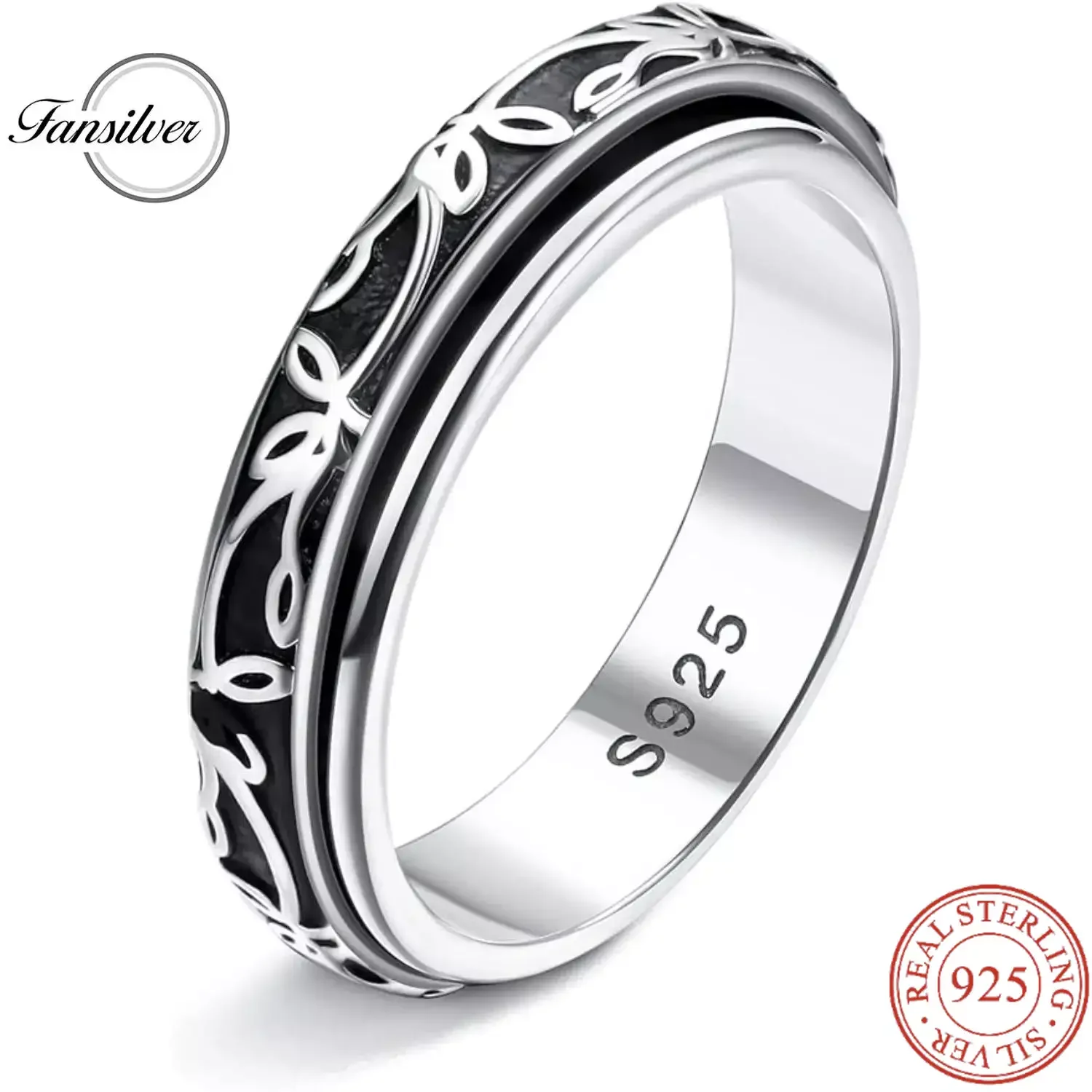 

Женское и мужское кольцо-Спиннер в виде листьев, 1 шт.