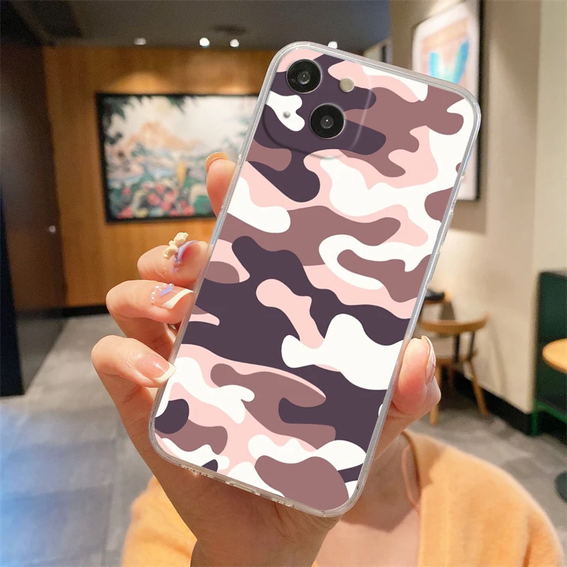 Camouflage TPU Clear Soft Cover Phone Case
