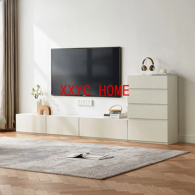 

Simple Living Room Floor TV Stand Storage Locker Integrated Small Apartment