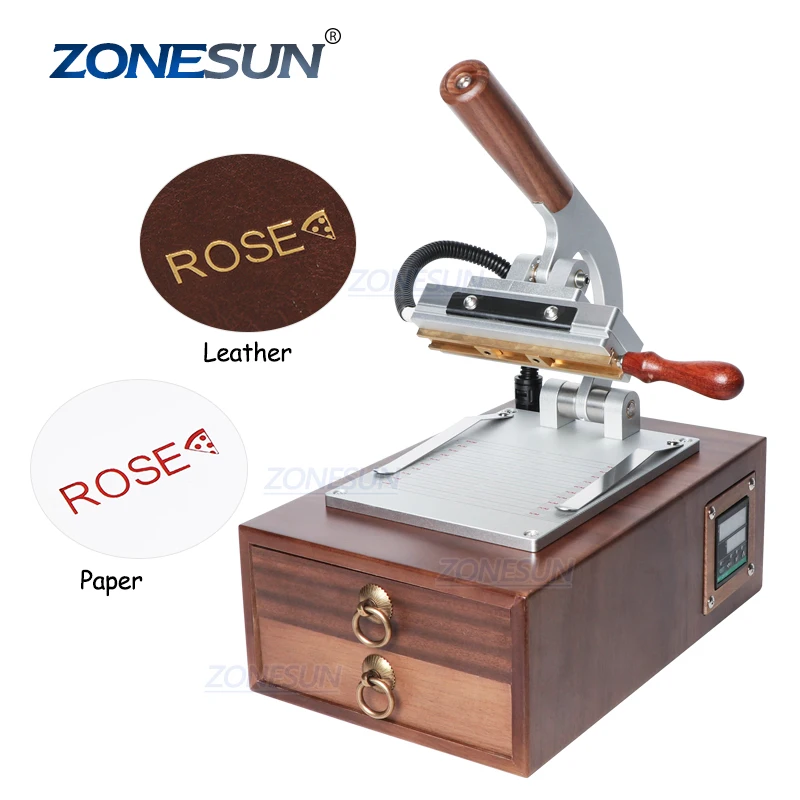 

ZONESUN Bags Logo Leather Stamping Machinery Plastic Wood Paper Card Digital Hot Gold Foil Stamping Machine For Letter Stamp