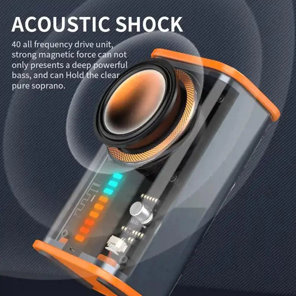 K07 Wireless Bluetooth Speaker Transparent Armor Portable Speaker Mini Lamp Outdoor Usb Loudspeaker Control L4d7