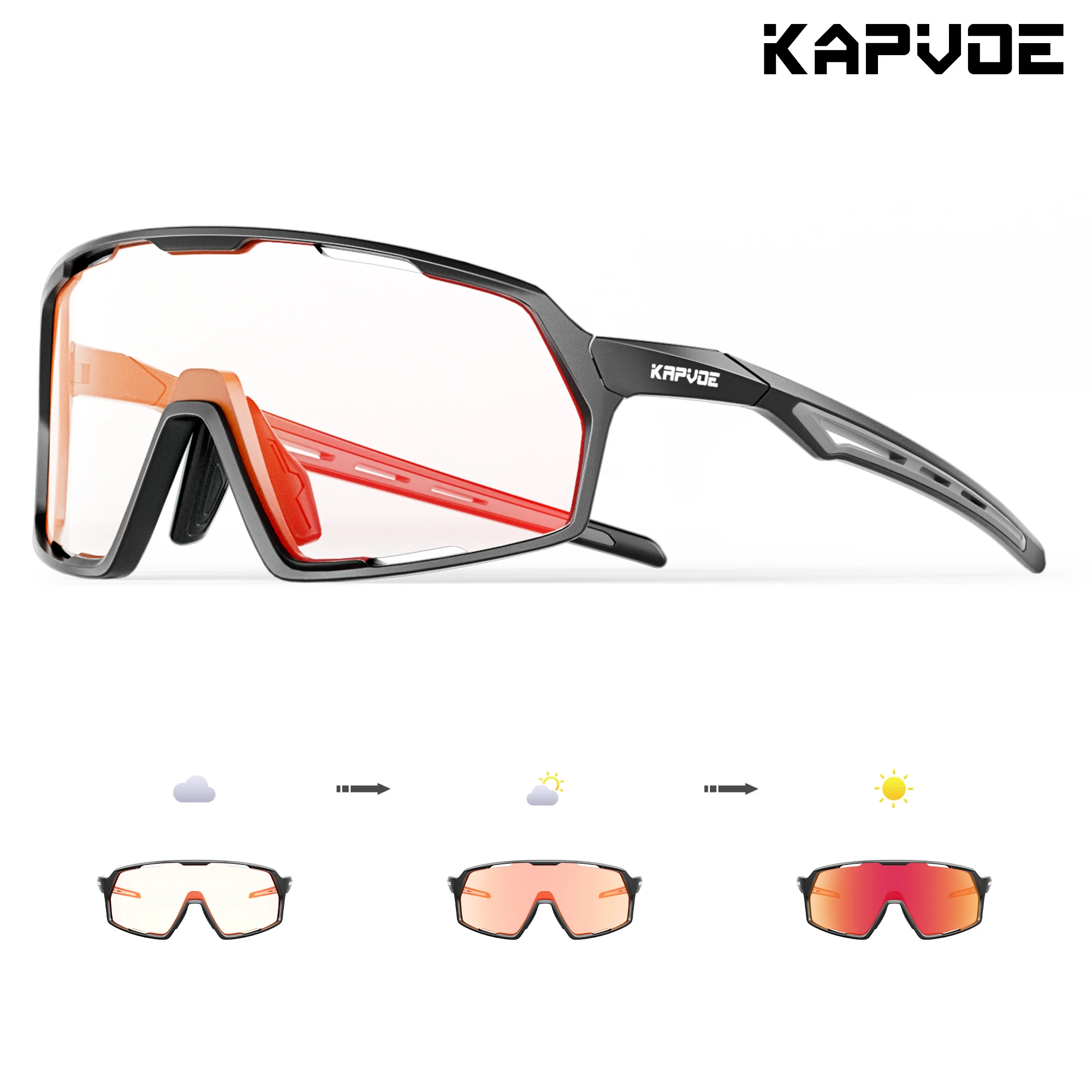 Running Sunglasses For Men KAPVOE Photochromic Cycling Sunglasses