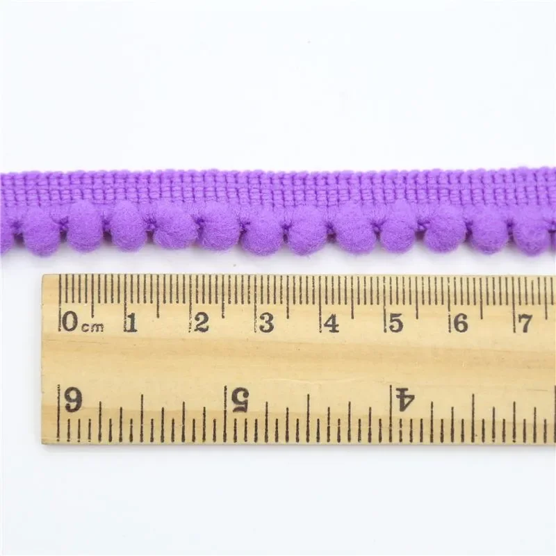 Mini Pompoms Hair Ball Lace Trim Ribbon 10/5Yards 11mm Pompom Fringe Ribbon Sewing Lace Kintted Fabric Handmade Craft Decoration