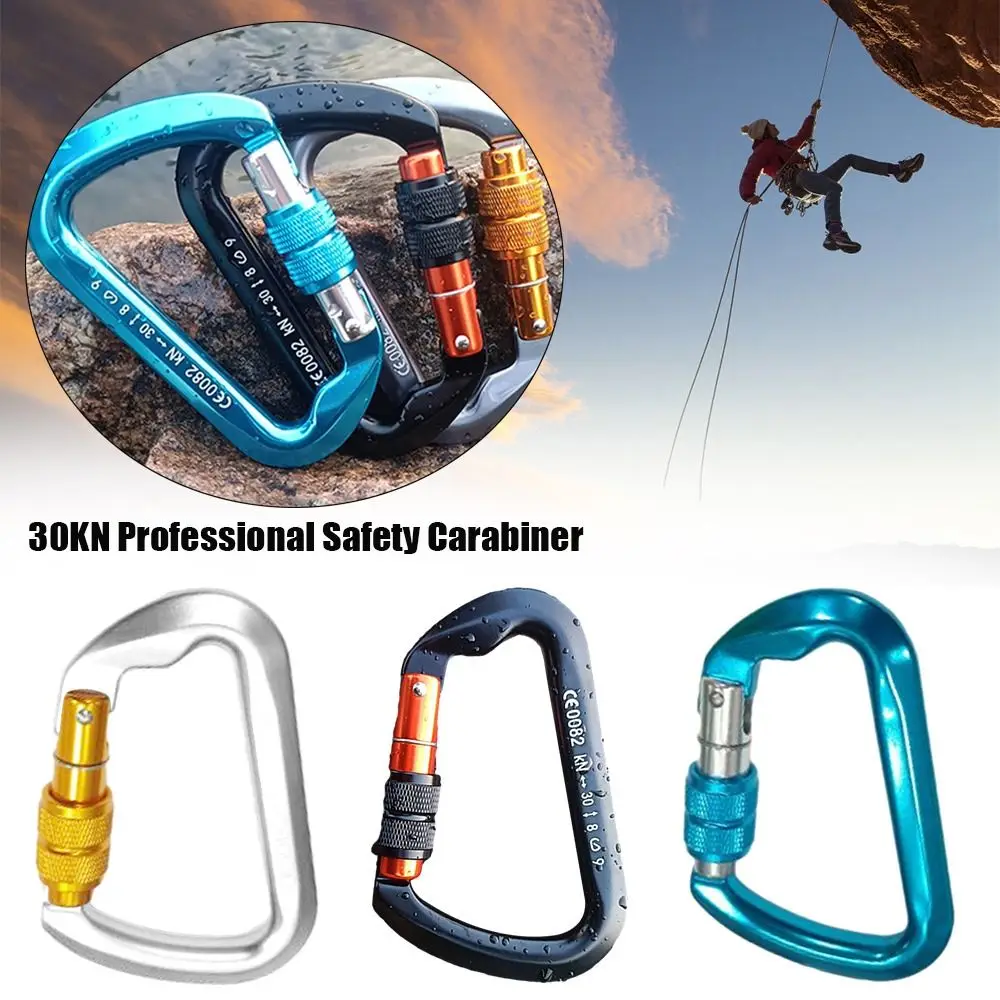 

4 Colors 30KN Professional Carabiner New Aluminum D Shape Buckle Climbing Buckle Outdoor Tool