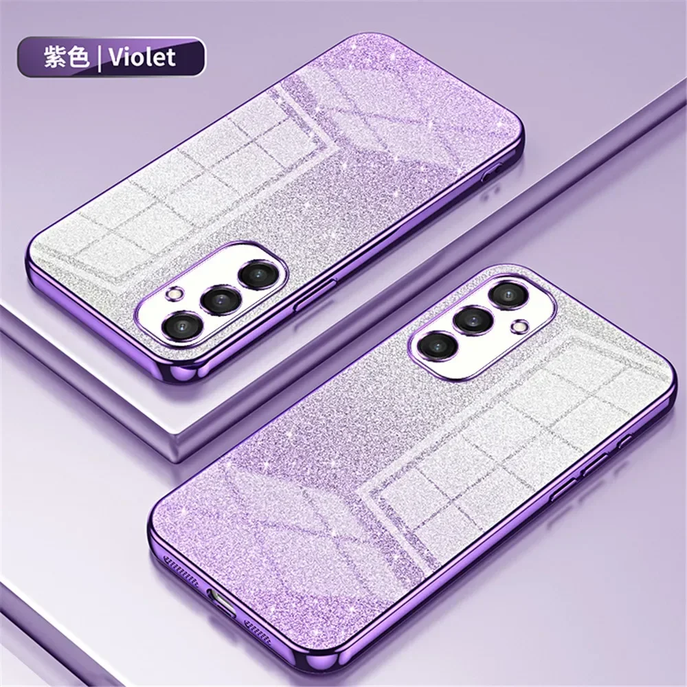 Luxury Gradient Glitter Bling Plating Soft Silicone Back Cover