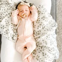 2024 Bamboo Fiber Baby Romper Clothes Long-sleeved Foot Climbing Infant Jumpsuit Children's Solid Cotton Bodysuit For Newborn 5