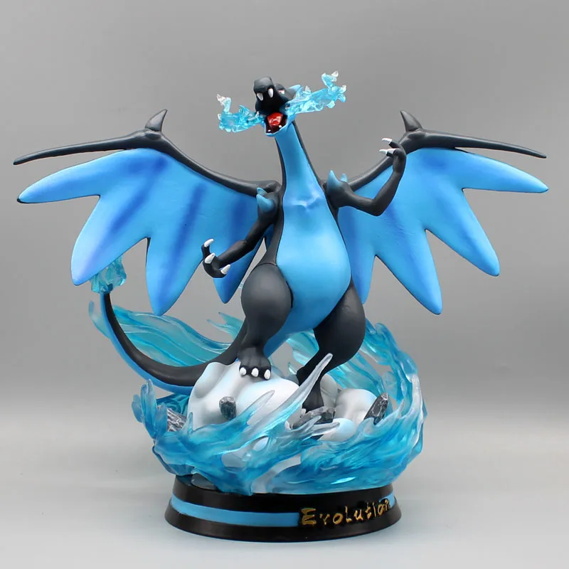 Фигурка из Аниме Pokemon Mega Charizard X, 28 см, GK, дракофэ, Glurak, манга, статуэтка из ПВХ, Коллекционная модель, игрушка в подарок
