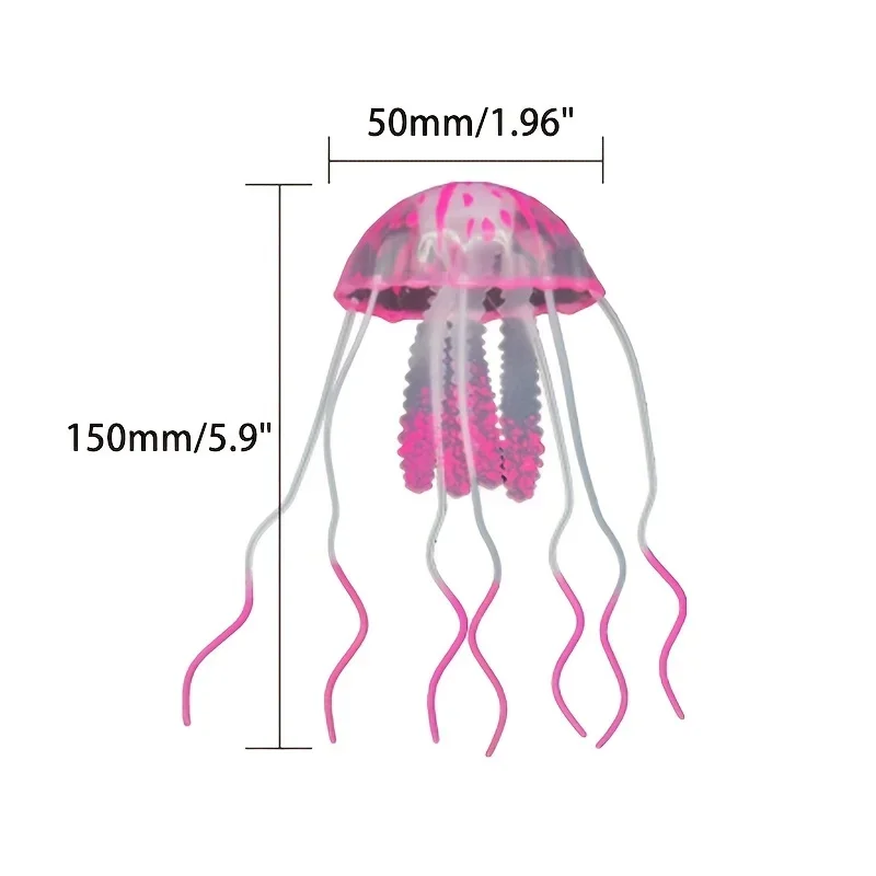 Aquarium Decoration Jellyfish for Aquarium 6pcs Fish Tank Ornament Decor multi-color Artificial Swim Glow Luminous Aquarium Underwater Decoration