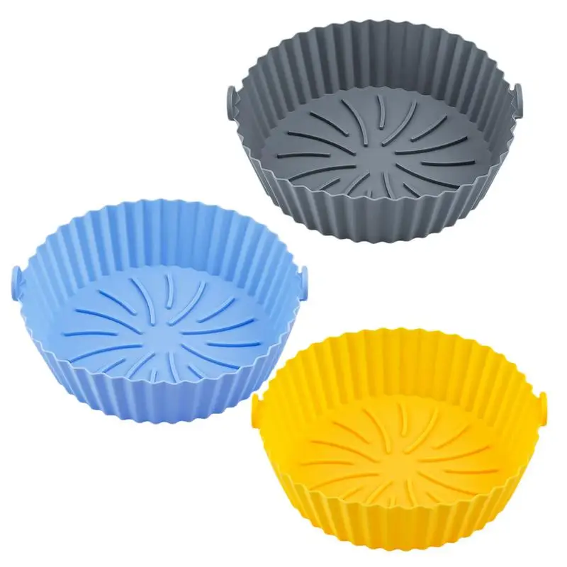 

Round Replacement Air Fryers Oven Baking Tray Fried Chicken Basket Mat Reusable Air Fryer Silicone Liners Basket For Container