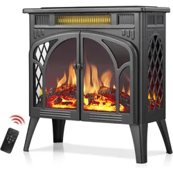 R.W.FLAME Electric Fireplace Stove Heater with Remote Control, 25