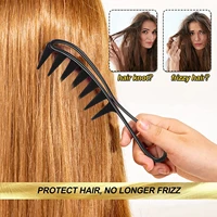 Wide Tooth Shark Plastic Comb for Men Barber Hairdressing Tool Hair Clipper Curling Massage Styling Tool for Salon Or Home Use - Image 5