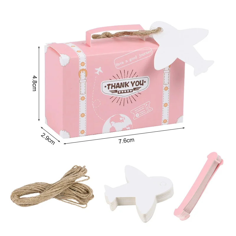 10/20Pcs Suitcase Gift Box Candy Chocolate Packing Box Kids Bithday Party Decor Supplies Travel Theme Wedding Baby Shower Favors