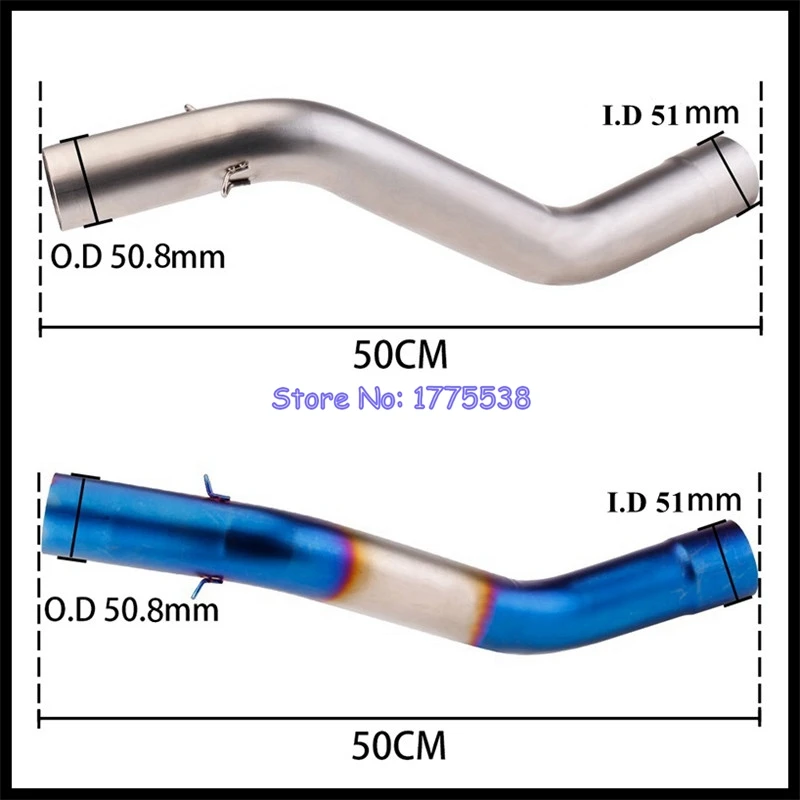 For Kawasaki Ninja ZX-6R 2004-2022 ZX6R 636 2013-2022 Motorcycle Exhaust Middle Link Pipe Connect ID:51mm Exhaust Muffler Can - Image 2