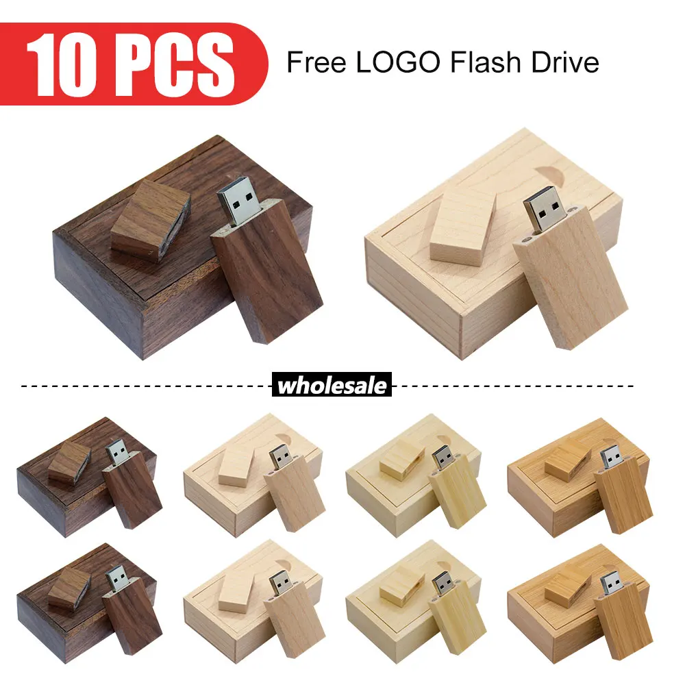 나무 USB + 선물 상자, USB 플래시 드라이브, 2.0 나무 펜드라이브, 비즈..