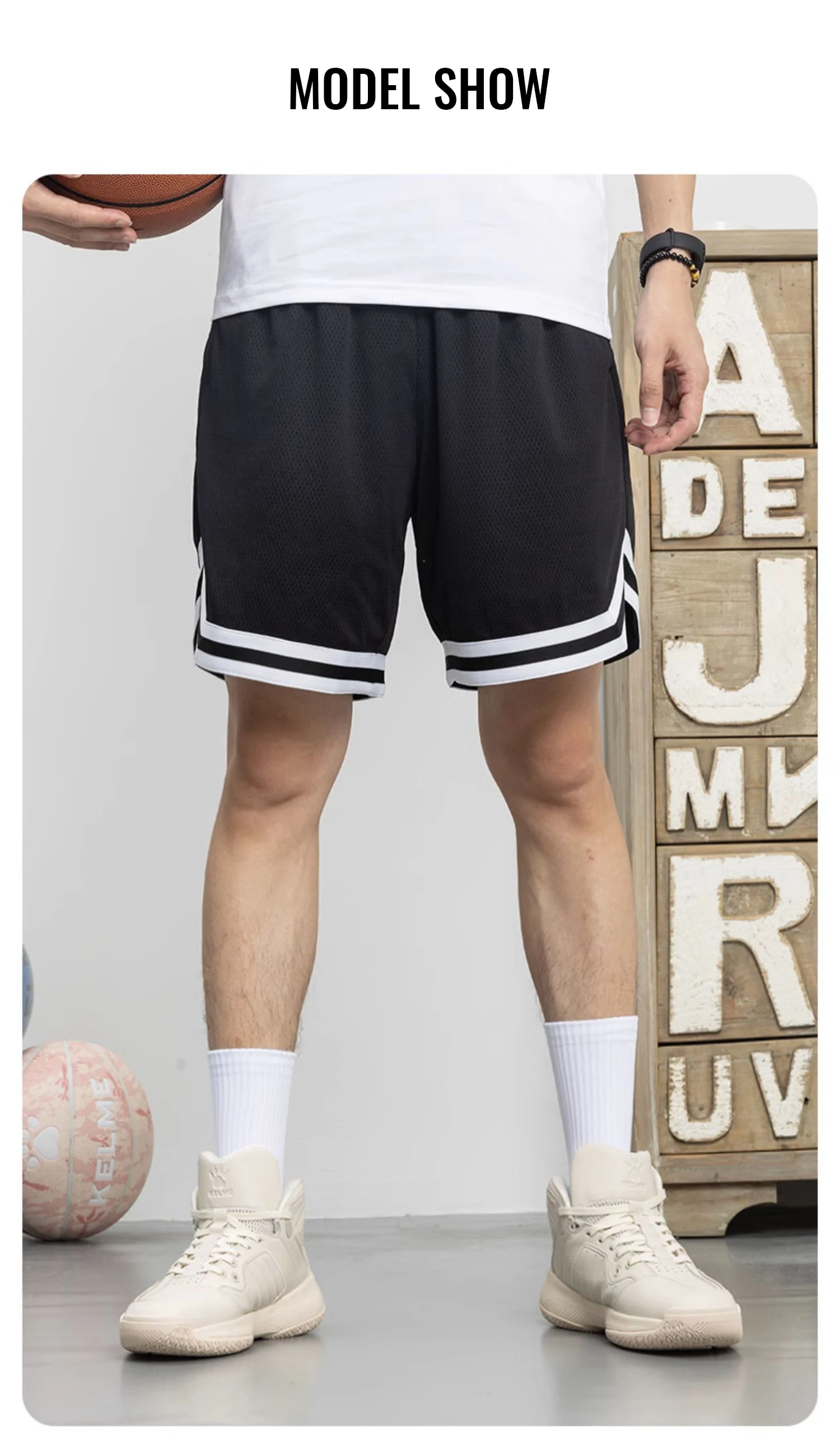 SONECHOKI men’s breathable mesh basketball gym running training shorts 4875