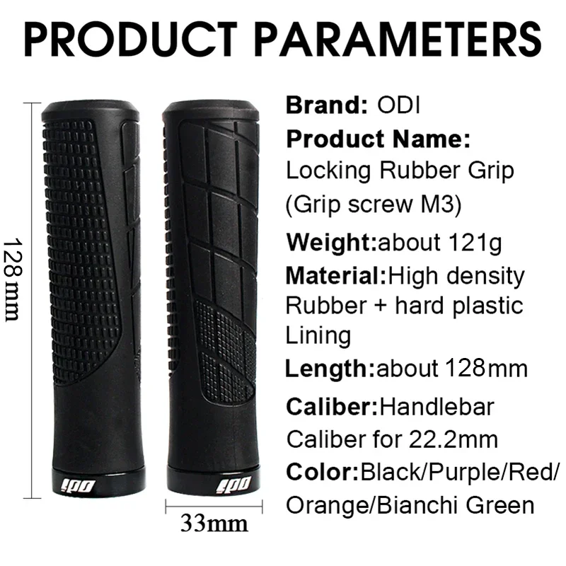 ODI MTB Bicycle Grips Bike Handlebar Grip Shockproof Anti-Slip Bike Handle Cuffs Cover Ergonomic Rubber Cycling Handle Grips