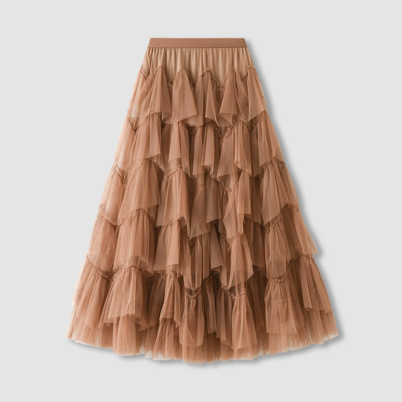 

Fashion Tulle A Line Skirts Women Summer Vintage Elegant High Waist Pleated Long Skirt Female Autumn Plus Size Streetwear faldas