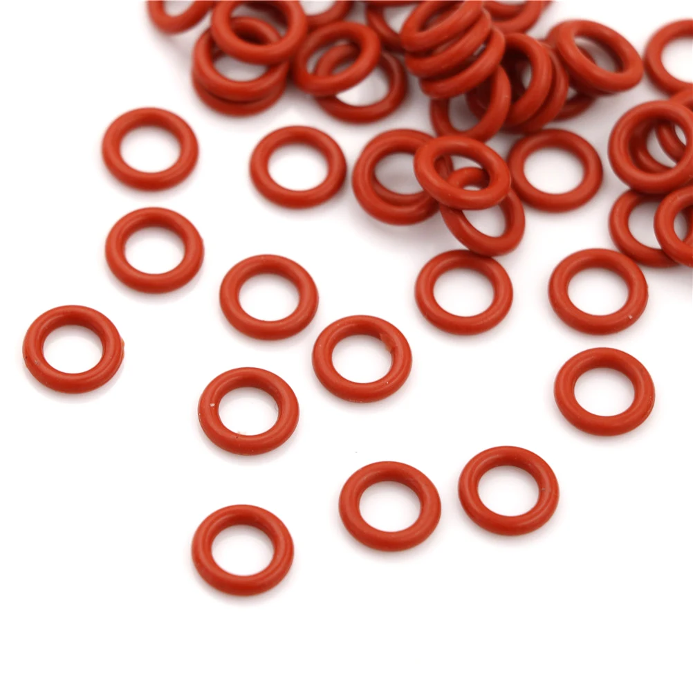 Nowe 50 sztuk/zestaw wysokiej jakości czerwone silikonowe podkładki O pierścień uszczelniający akcesoria 10mm X 6mm X 2mm