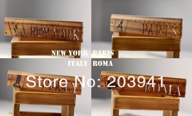 Cute Vintage City Hollow Wooden Ruler bookmark straight ruler 15CM 1Pcs