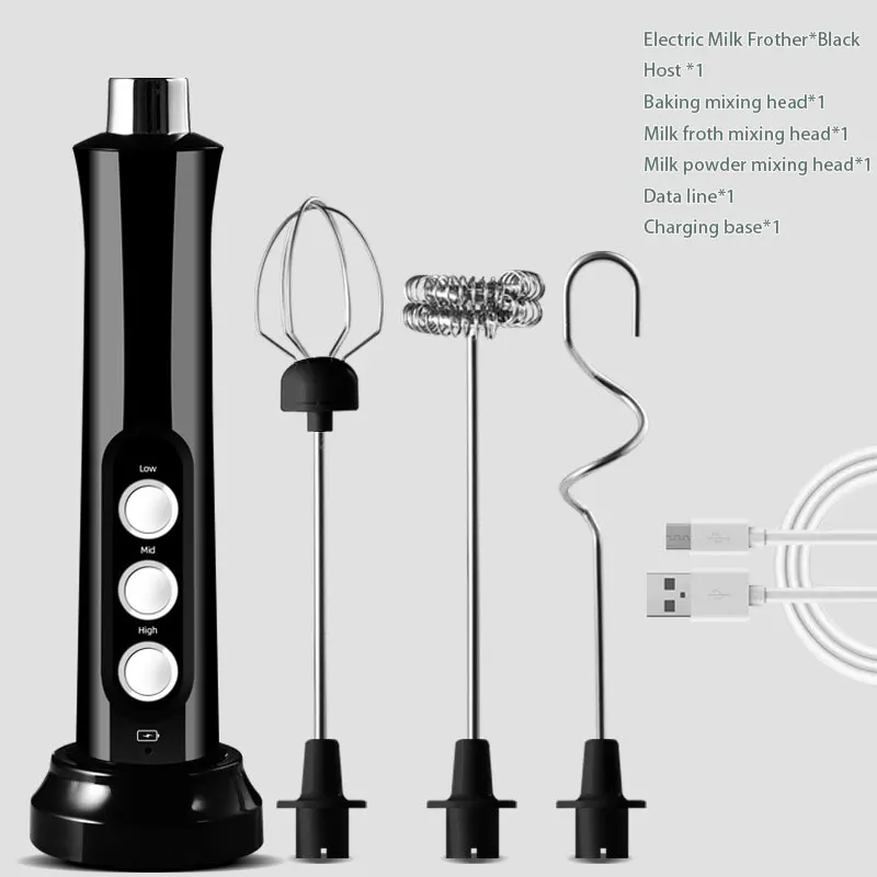 3-in-1 Rechargeable Multihead Milk Frother