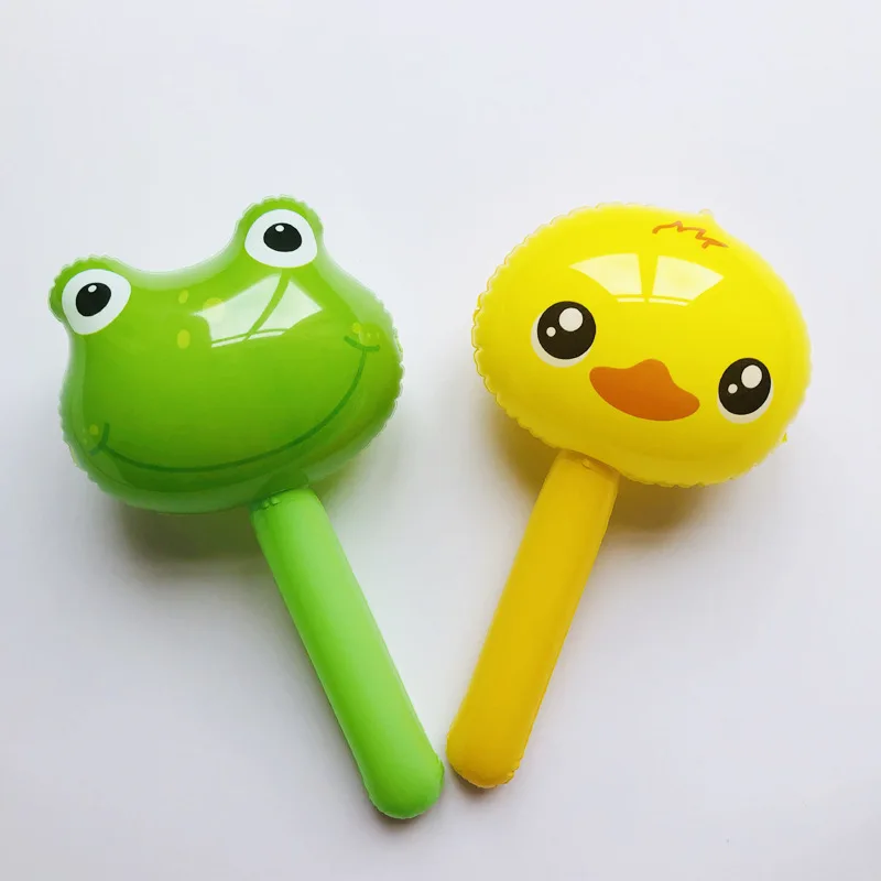 1Pc/6Pc Inflatable Toy Cute Cartoon Kids Funny Blowing Animals Inflatable Toy Vent Balls Antistress Hand Balloo Frog Sticks Kid Doll Accessory