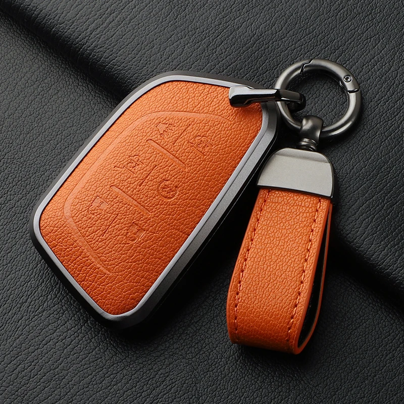 캐딜락 에스컬레이드 2024-2025용 자동차 키 커버 액세서리 가죽 키 케이스 고급 자동차 키 케이스 버클 긁힘 방지