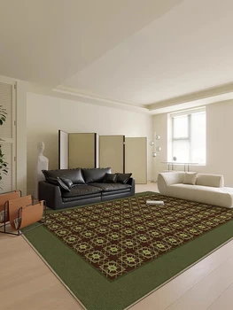 Elegant Tartan Rug Luxury Geometric Decoration Living Room Carpets Comfortable and Easy to Clean Bedroom Rugs Non-Slip TPR Carpet Tapete 1