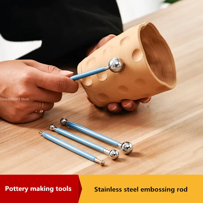 

Инструменты для изготовления керамики, палочки для тиснения, глина, мягкая керамика, аксессуары ручной работы «сделай сам», изготовление скульптур из нержавеющей стали, 4 шт.