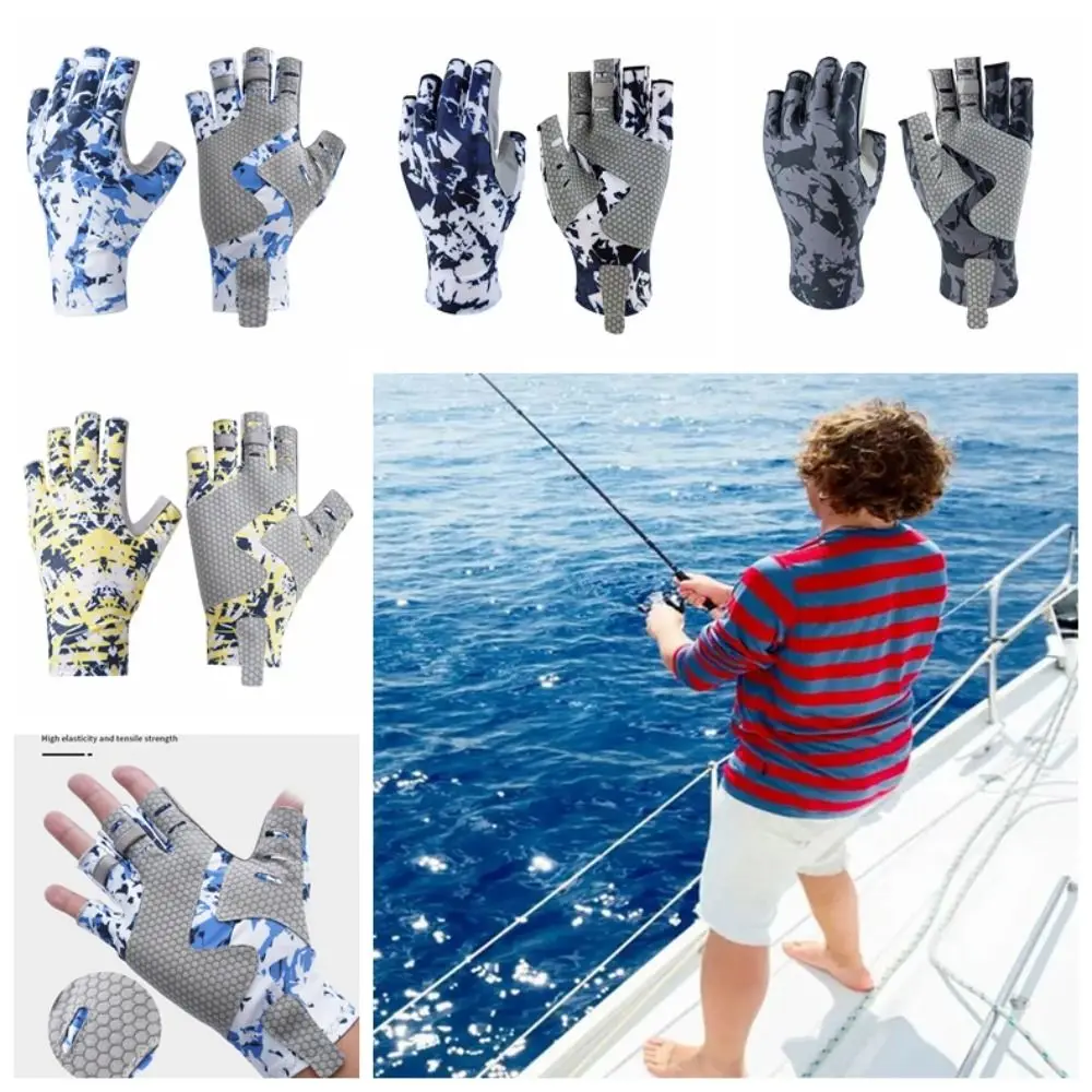 Fishing Gloves Summer Sunscreen Gloves Sea Fishing Nautical Sport Breathable Half Finger