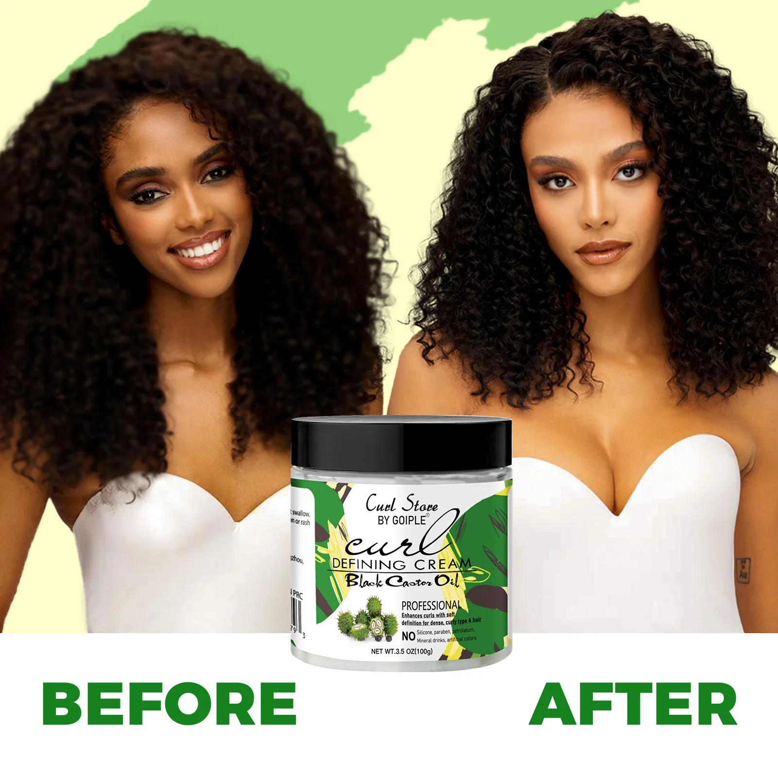 GOIPLE 100g Moisturizing Styling Cream Curl Enhancer Frizz Control Slightly Defines Curls Elastin Smooth Shiny Hair Care Product