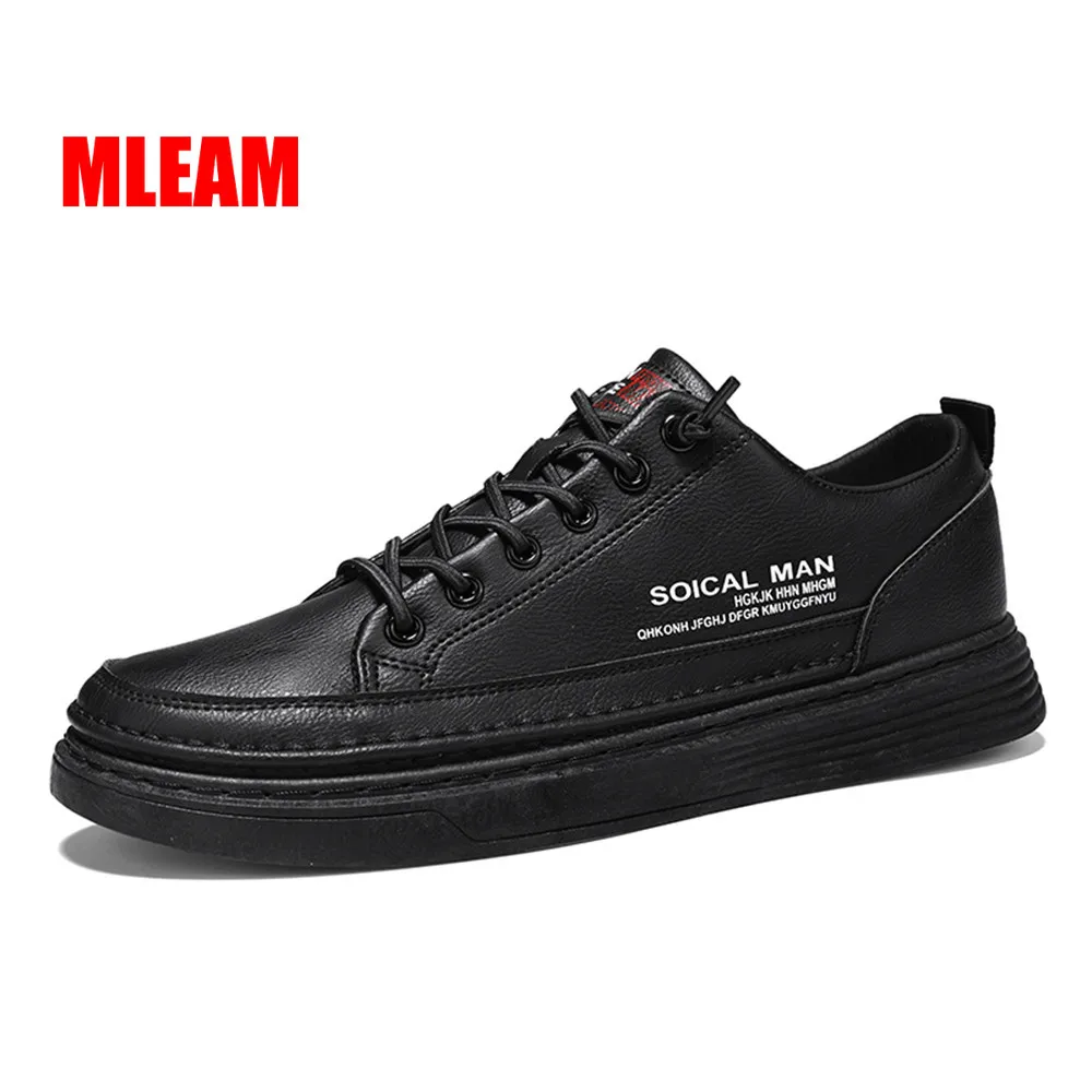 

Men Trendy Casual Breathable Trainers Walking Sports Sneakers White Leather Teen New Leisure 2022 New Running Shoes Size 39-44