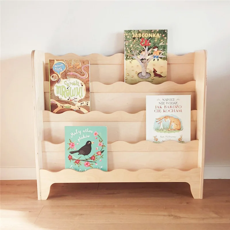 Wooden Bookcase Bookshelf plywood with rear storage Furniture