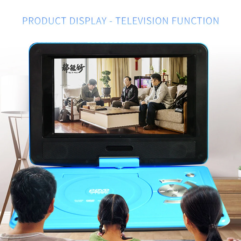 9 Inch HD TV DVD CD Player 16:9 LCD Screen 234x480 Image Resolution USB Radio Adapter