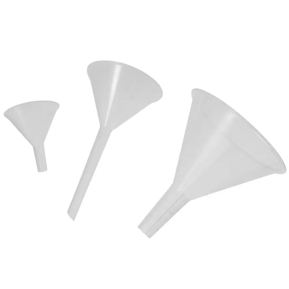 Plastic Funnel Set Lab PP Funnels 100mm x 2 75mm x 2 50mm 2mm