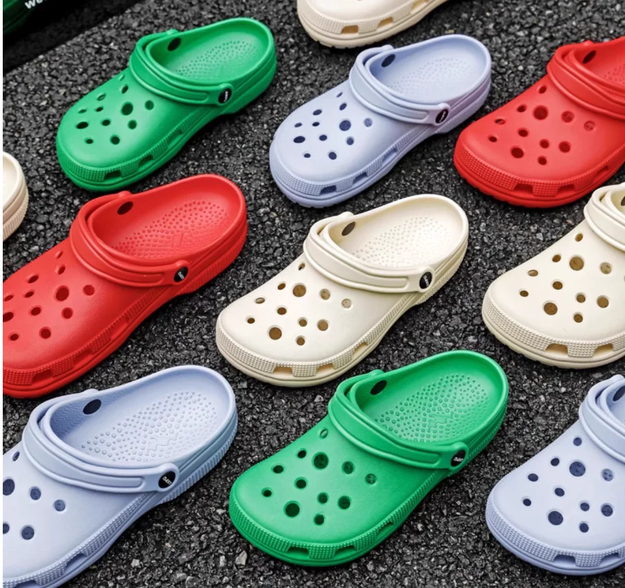 Crocs sandals women lightweight casual slip-on sandals for ladies in black comfortable everyday footwear from VelmoraMart