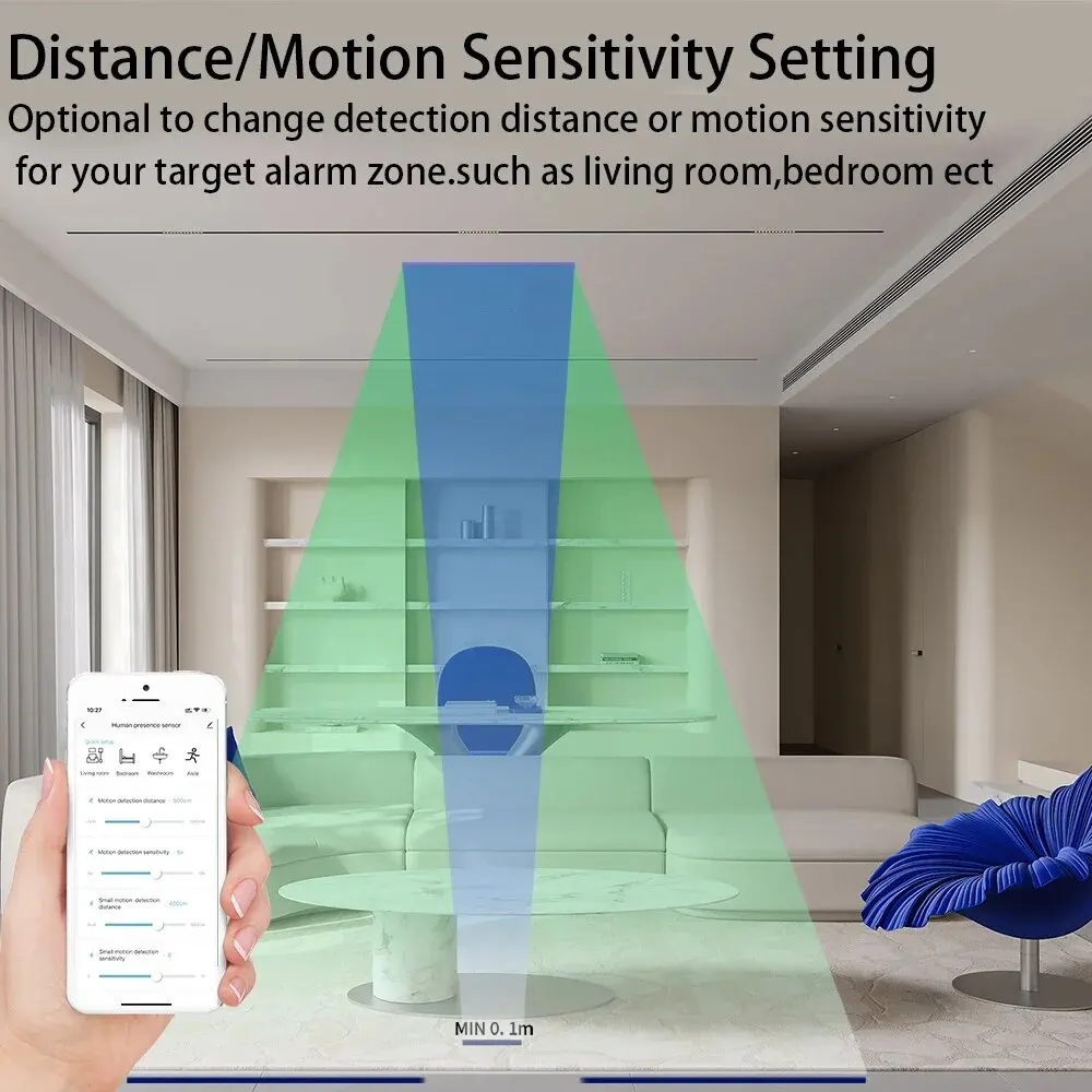 Sensore Di Presenza Haozee Con Radar 24G, Temperatura E Umidità, Per Home Assistant Zigbee2MQTT – Funziona A Batteria, Hub Zigbee Necessario