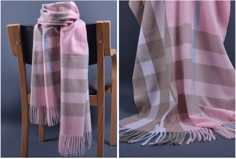 2024 New Plaid Cashmere Scarf for Men and Women Autumn and Winter British Style Thickened Warm Fringe Luxury Shawl Scarf
