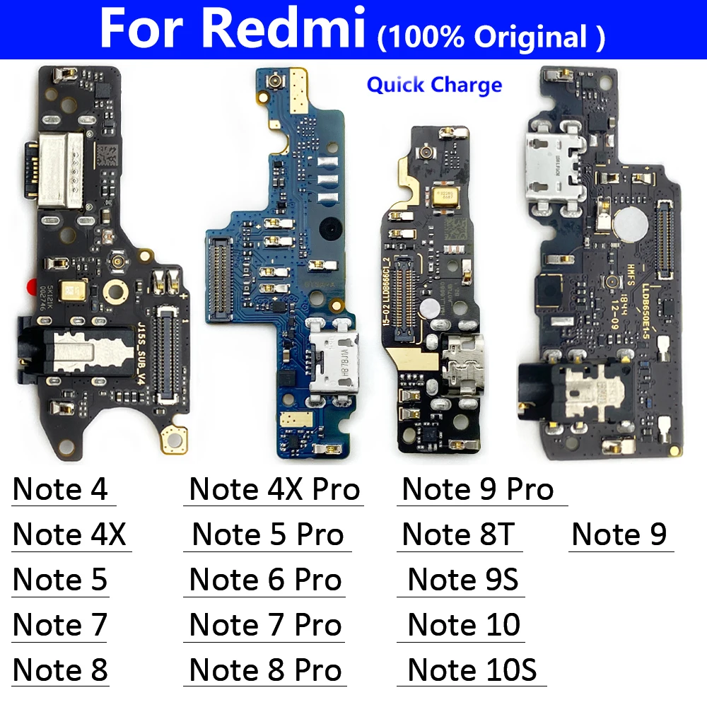 100% Оригинальная док-станция USB гибкий кабель с микрофоном для Redmi Note 5 4 4X 6 7 10 10S 8T 9 9S