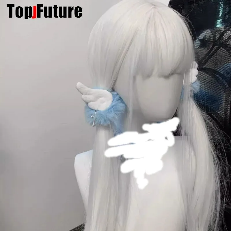Vintage Gothic Lolita Harajuku Punk Angel Wing Furry Hair Bands