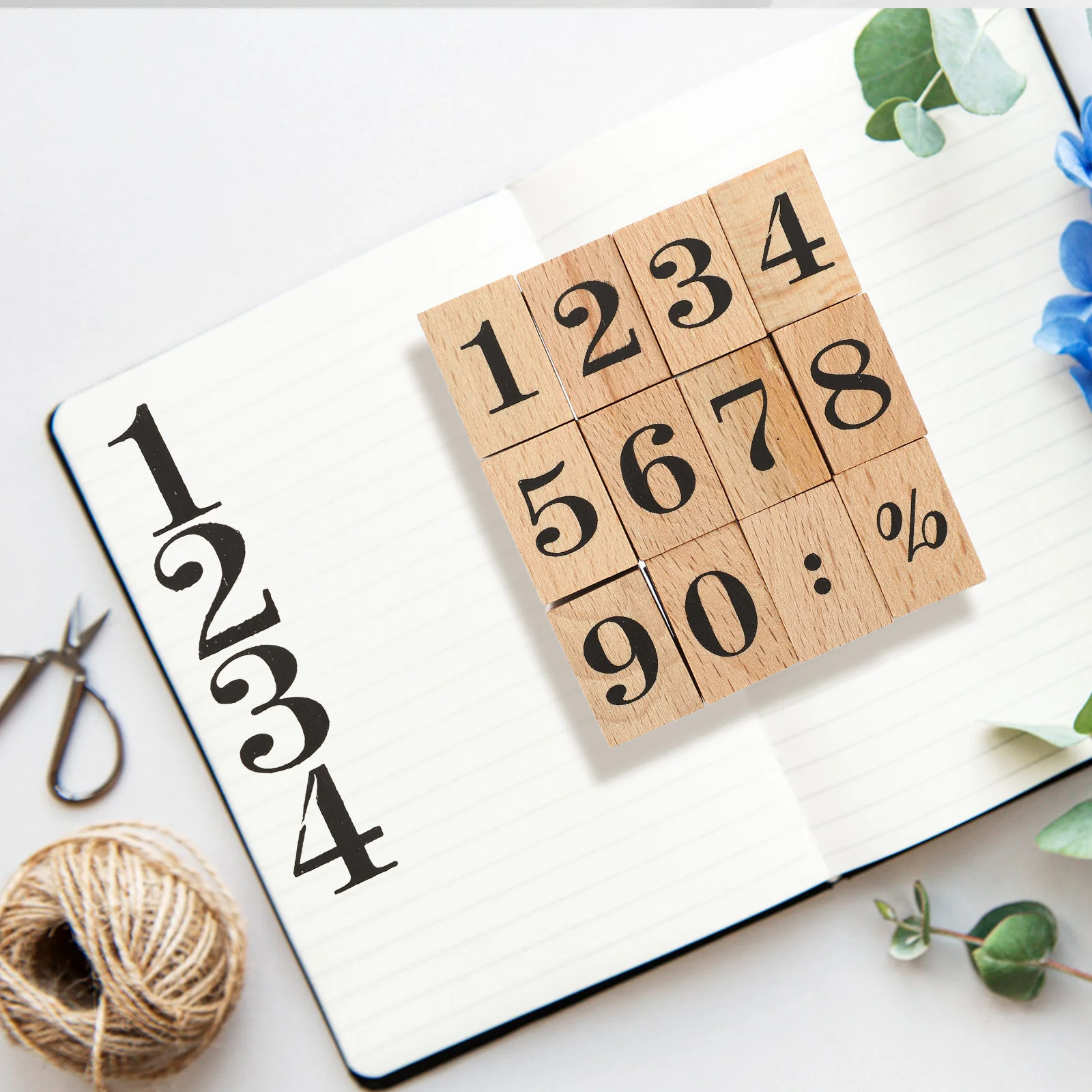 

Vintage Decor DIY Accessories Crafts Journal Seal Stamp Wooden Stamps Number Design