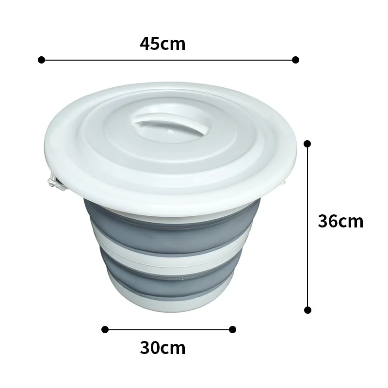 Cubo De Fregona Plegable Cesta de lavandería plegable de 14/16L, barril de fregona  plegable para lavar, pescar, acampar