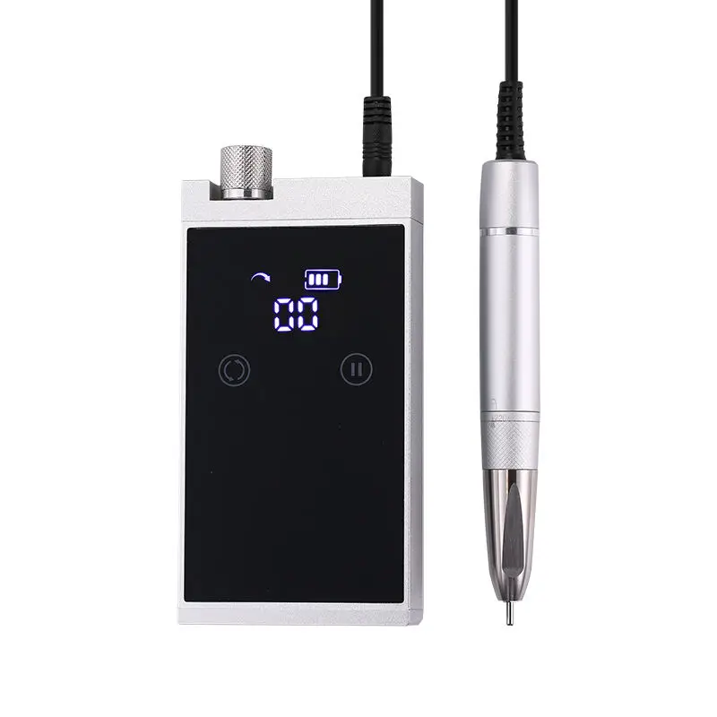 블랙 컬러 35000 RPM 휴대용 데스크탑 충전식 브러시리스 네일 드릴 E-파일 (살롱용)