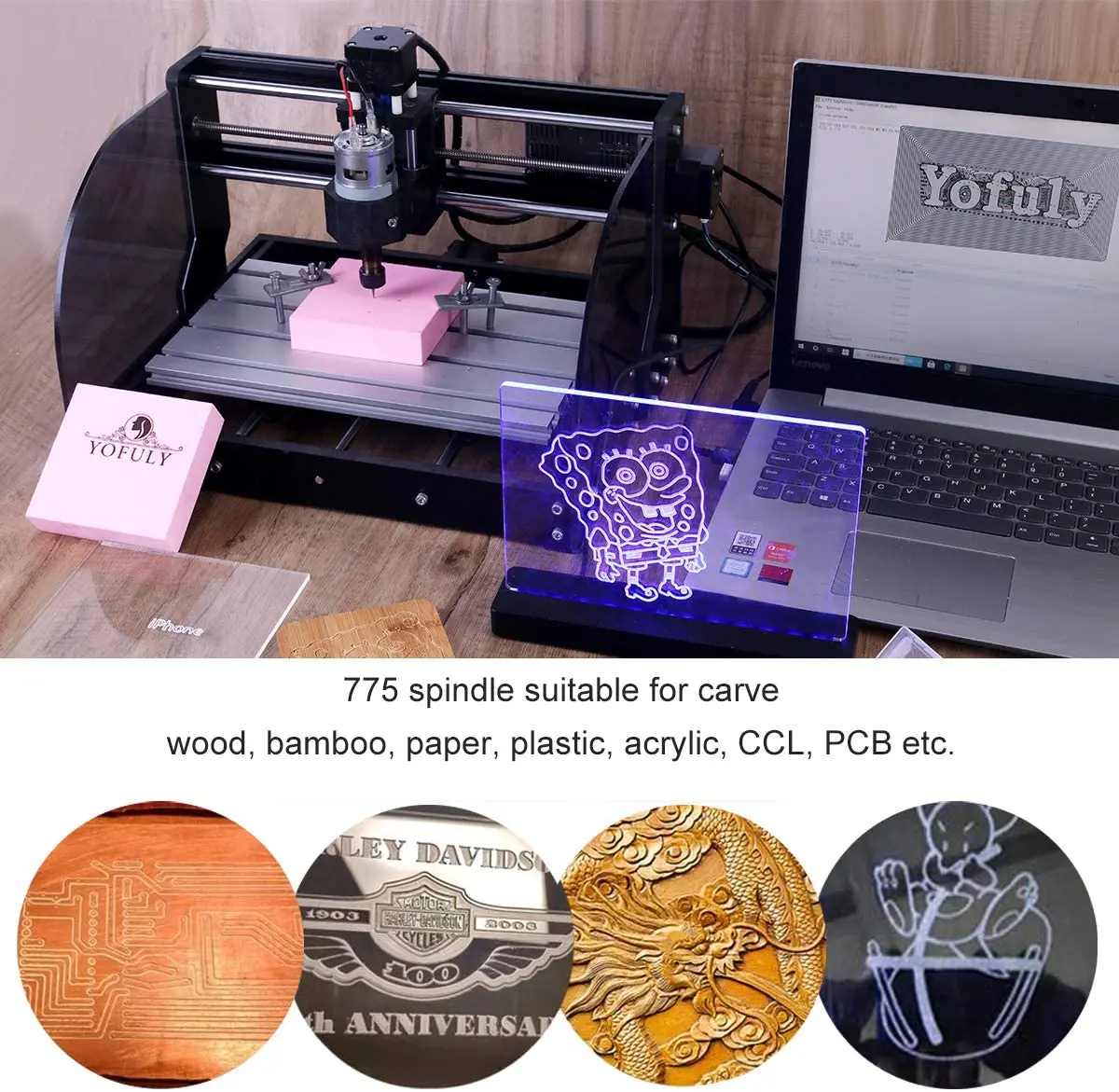 Laser Engraving Machine Wood Router Machine CNC 3018 Pro Max DIY Engraving Machine Laser Engraver 3-Axis GRBL Milling Laser Wood Router PCB PVC Mini CNC3018 Crave Engraver