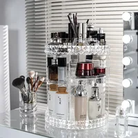 Rotating Makeup Organizer Adjustable Durable Spinning Cosmetics Perfume Skincare Product Sorting Shelf Bathroom Accessories 1