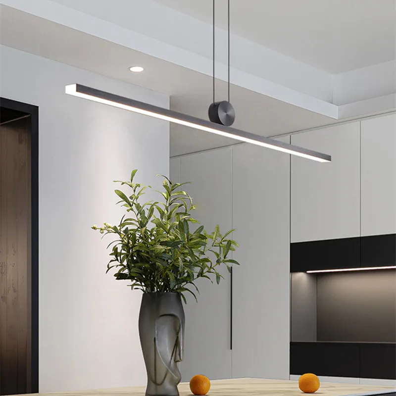 Modern Minimalist Led Ceiling Chandelier Dimmable for Table Dining Room Kitchen Island Office Pendant Lights Lusters Luminaires