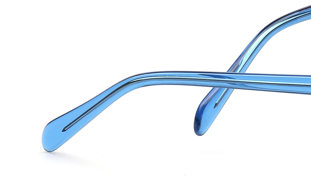 Blaue Brille optischer Rahmen Vollrand Brille Mode Myopie Brille runde geformte hohe Dioptrien geeignet große Nase 26mm breit – Detail 13