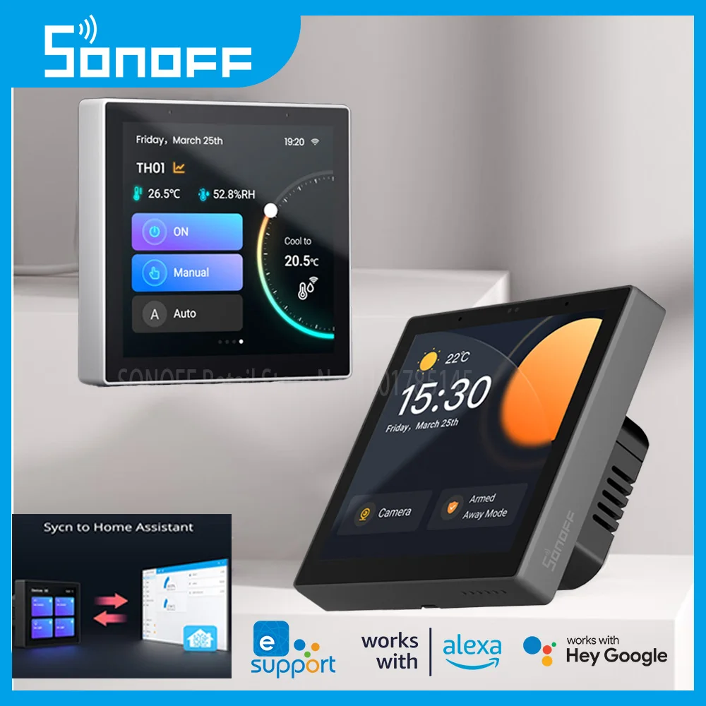 Sonoff NSPanel-EU - Panneau de commande tactile avec écran LCD et 2 sorties  - Compatible eWelink, Google Home et  Alexa 