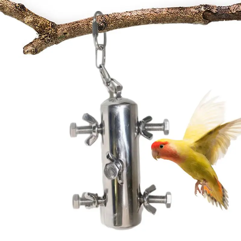 

Parrot Chewing Toy Stainless Steel Swing Cage Toy With Bell Bell Function Bird Chewing Toys For Parakeets Cockatiels Lovebirds