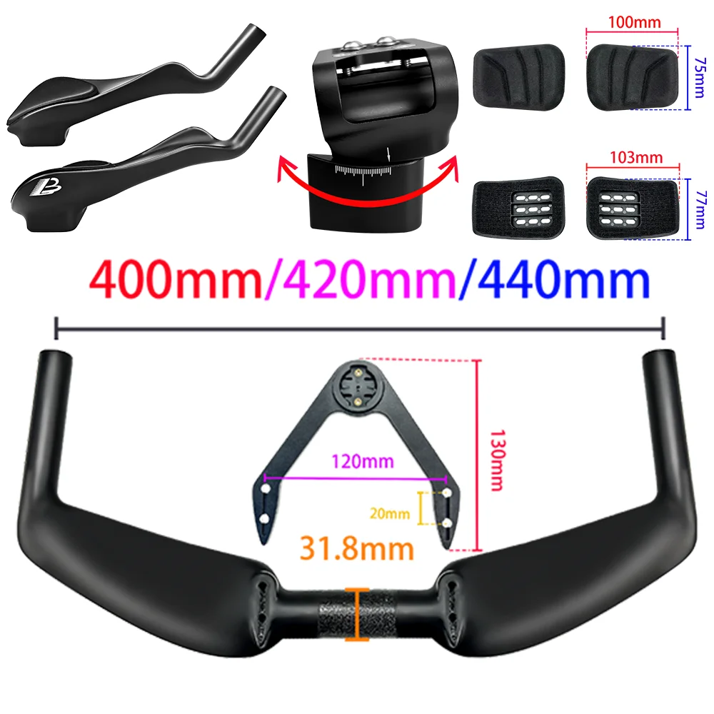 BALUGOE Carbon Fiber TT Handlebar Long Distance Racing Handlebars