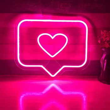 LED 네온 사인 인스 하트 모양 USB 네온 조명, 벽 침실 홈 포토 스튜디오 장식, 네온 선물 램프